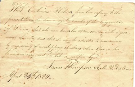 Holmes Transfer Certificate