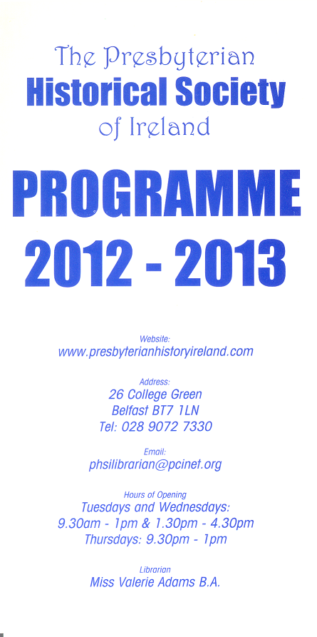 2012-2013 Programme Card
